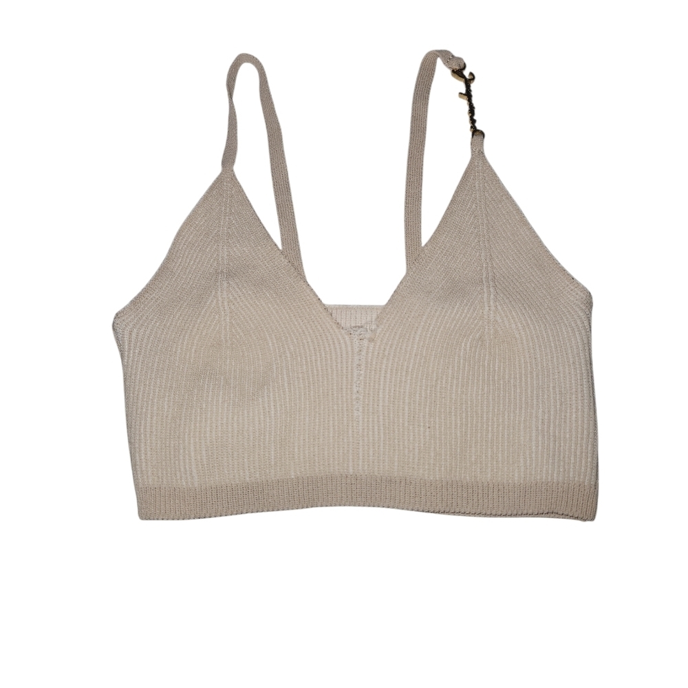 Jacquemus Beige Ribbed Knit Bra Top